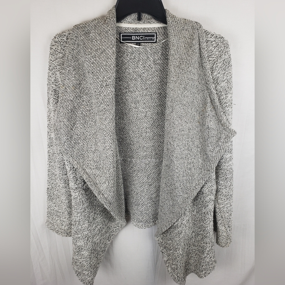 BNCI BY BLANC NOIR GRAY BLEND WATERFALL CARDIGAN SZ M